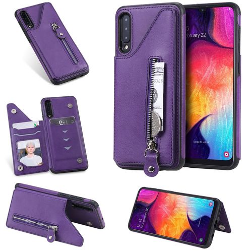 Coque Samsung Galaxy A50,Etui Pour Samsung Galaxy A50,Coque En Cuir Pour Samsung Galaxy A50,Convient A Etui La Samsung Galaxy A50,Violet