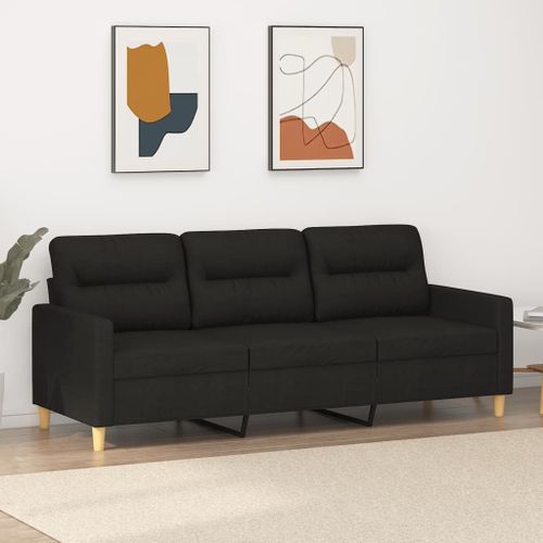 Vidaxl Canapé À 3 Places Noir 180 Cm Tissu