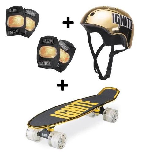 Set Glisse Urbaine - Mondo - Ignite Combo Set Tyro - Skateboard Et Protections - Or