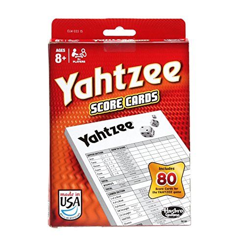Yahtzee 80 Score Cards