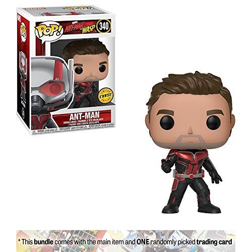 Funko Ant-Man (Chase Edition) Ant-Man And The Wasp X Pop Marvel Vinyl Figure + 1 Official Marvel Trading Card Bundle [340 30724]