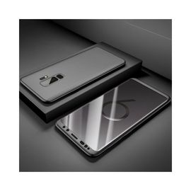 Coque pour Samsung Galaxy S9 - Coque Noir Housse Etui 360 Full Hybride Protection Rigide Plastique Dur Anti Choc Ultra Slim Intégrale Résistant Phonillico®