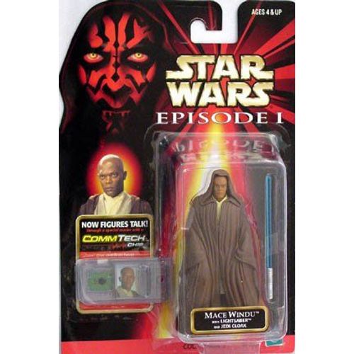 Star Wars Episode I The Phantom Menace, Mace Windu (Jedi Cloak) Action Figure, 3.75 Inches