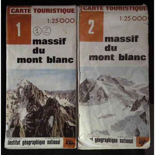 Cartes 1 Et 2 Massif Du Mont Blanc ( Tour Complet ) Surlignage Itinéraire Recommandé 1:25000eme