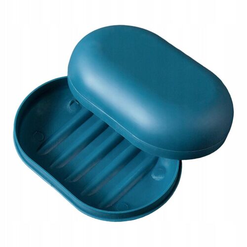 Porte-Savon, Récipient À Savon Amovible Avec Couvercle, Porte-Savon Bleu Foncé