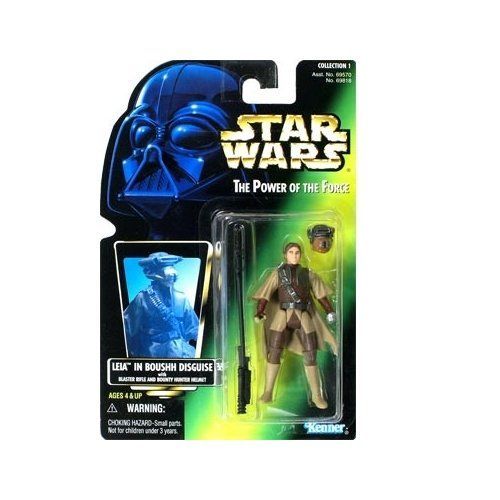 Kenner Star Wars The Power Of The Force Princess Leia In Boushh Disguise With Green Holo Card