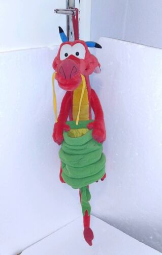 Grande Peluche Dragon Rouge Mushu Mulan Avec Sac Disney Jemini 