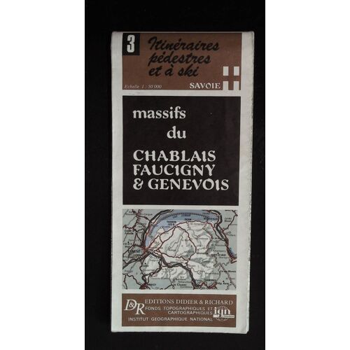 Carte Ign Itinéraires Pédestres Et À Ski Savoie No 3 Massifs Du Chablais Faucigny & Genevois 1:50000eme 1983