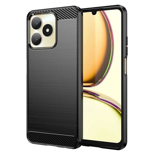 Coque pour Realme C51 / C53 / Narzo N53 - housse etui silicone gel carbone + verre trempe - NOIR