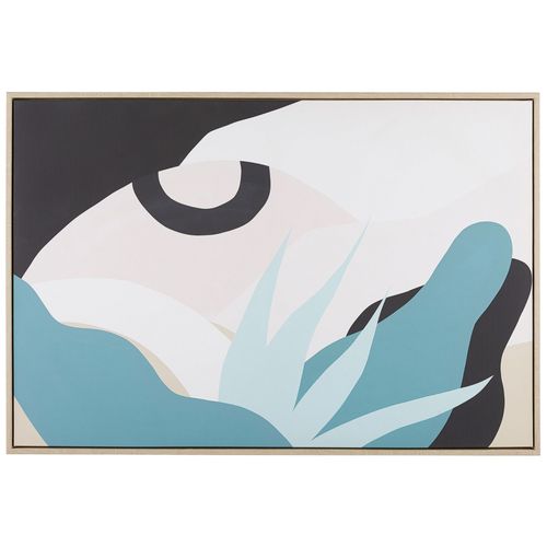Toile imprimée art abstrait multicolore avec cadre 93 x 63 cm FORNEA