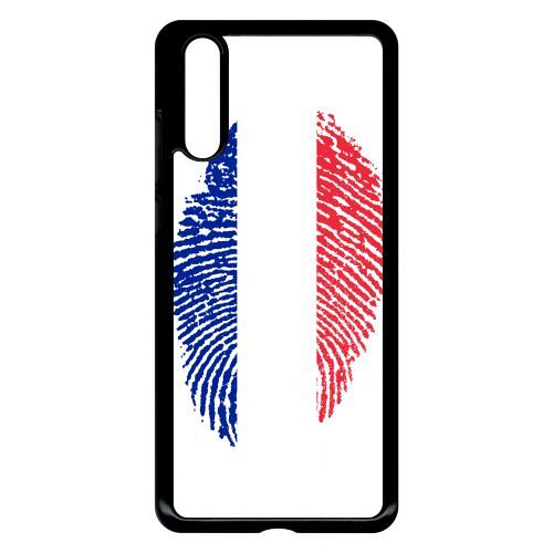 Coque huawei p20 - empreinte digitale drapeau france - noir