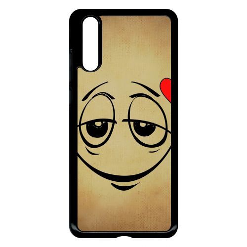 Coque huawei p20 - smiley amoureux - noir