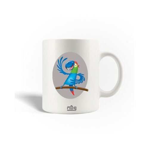 Mug En Céramique Dessin Animé Drôle De Perroquet Bleu
