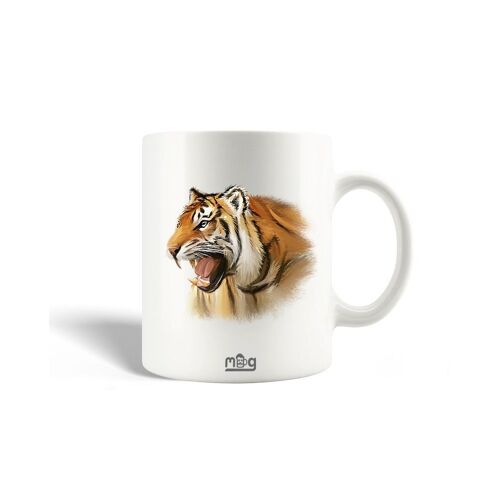Mug En Céramique Tigre Dessin Texture Coloré