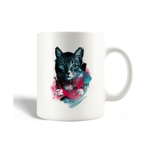 Mug En Céramique Dessin De Chat En Multicolore Chat Coloré