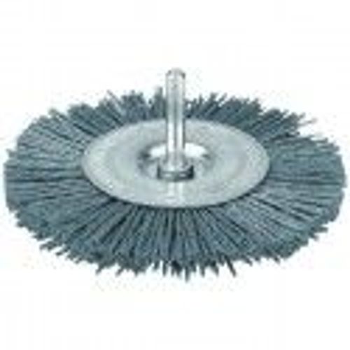 Brosse circulaire abrasive nylon gris ° 100 mm pour perceuse SCID polissage bois métaux pierre