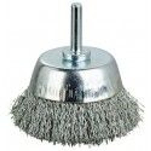 Brosse coupe sur tige fil inox ondulé ° 50 mm pour perceuse SCID