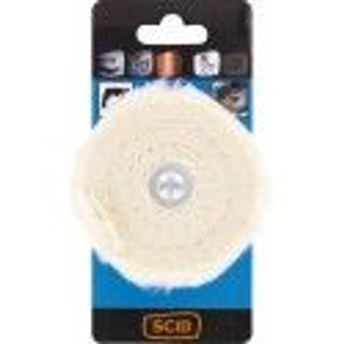 Brosse tampon coton circulaire sur tige °80mm polissage lustrage métaux SCID