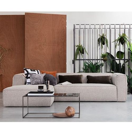 Canapé D'angle 305x175x73 Cm En Tissu Gris Clair - Rula