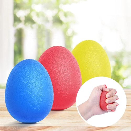 Balles Antistress, pour Exercice de la Renforcement et Rééducation de la Main, Balle Antistress Adulte et Enfants, Lot de 3 Boule avec 3 Niveaux de Résistance