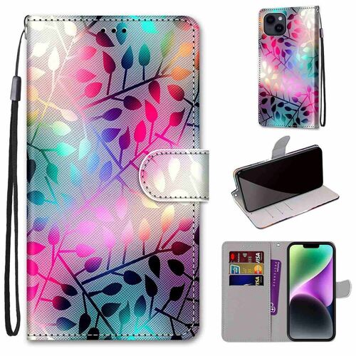 Saturcase Coque Pour Apple Iphone 15 Plus, Beau Pu Cuir Magnétique Flip Portefeuille Support Porte-Carte Dragonne Protecteur Housse Étui Pour Apple Iphone 15 Plus (Dk-13)