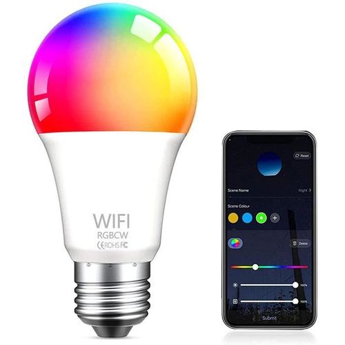 Gogou® Ampoule Connectee E27 Led Intelligente,Aweskmod 9w Ampoule Wifi 850lm Compatible Avec Alexa, Google Home, Smart Multicouleur Ave,42