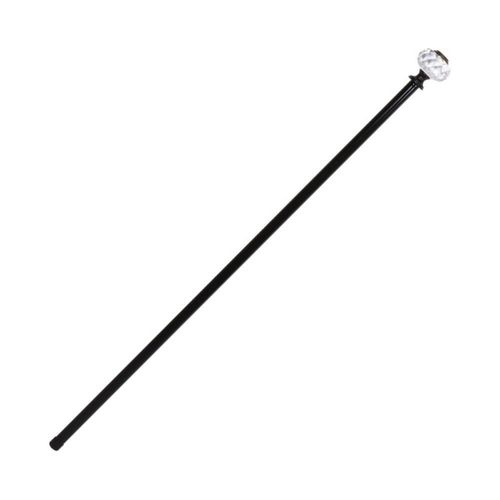 Canne Métal Pommeau Diamant Rond Résine 94cm Noir