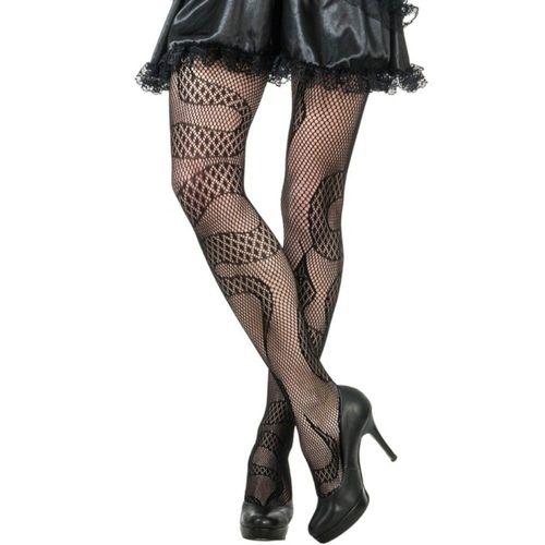 Paire De Collants Résilles Serpent Noir Femme