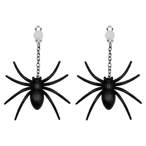 Boucles D'oreilles Pendentif Araignée Noir Femme