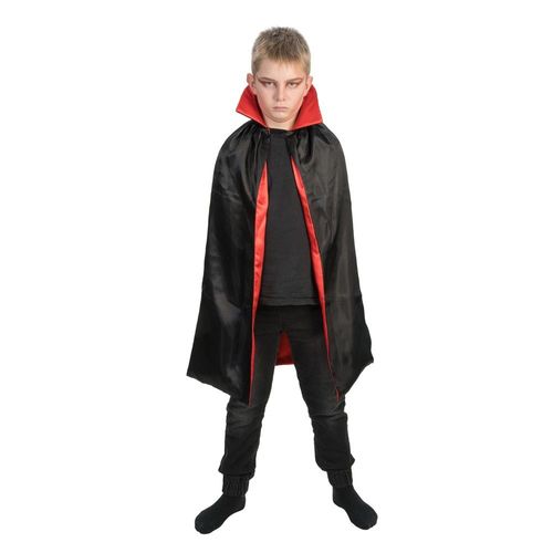 Cape Reversible Satin 75cm Rouge Noir Enfant