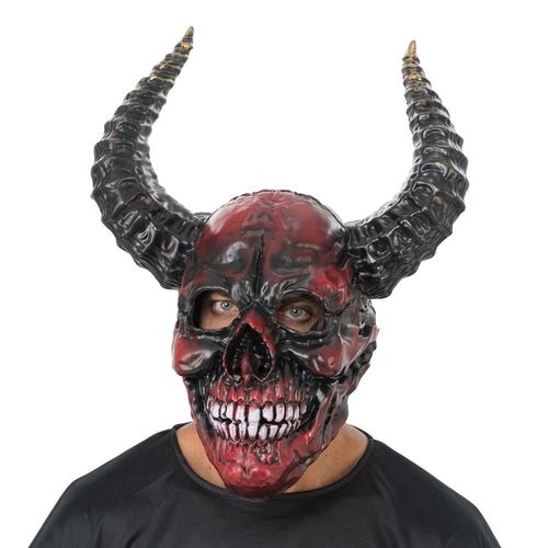 Masque Intégral Démon Squelette Rouge Adulte