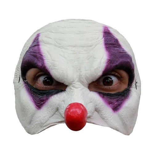 Demi-Masque Latex Clown Hostile Violet Adulte