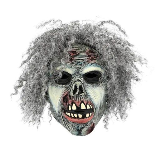 Masque Intégral Latex Perruque Zombie Fou Adulte
