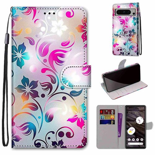 Saturcase Coque Pour Google Pixel 8 Pro, Beau Pu Cuir Magnétique Flip Portefeuille Support Porte-Carte Dragonne Protecteur Housse Étui Pour Google Pixel 8 Pro (Dh-18)