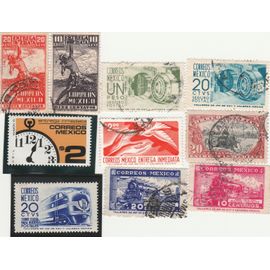 10 Timbres Du Mexique - Timbres Express Ou Colis Postaux Emis Entre 1919 Et 1976