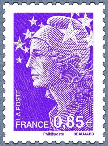 France 2008, Tres Beau Timbre Neuf** Luxe Yevrt 4233, Marianne De Beaujard 0.85€ Violet.