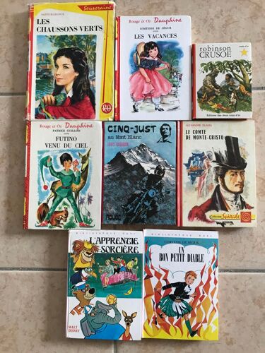 Lot De 9 Livres ( Bibliothèque Rose Rouge Et Or Et Collection Spirale )