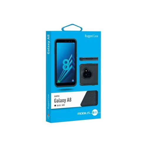 Mobilis BUMPER - Coque de protection pour téléphone portable - robuste - silicone, polycarbonate - noir - pour Samsung Galaxy A8 (2018)