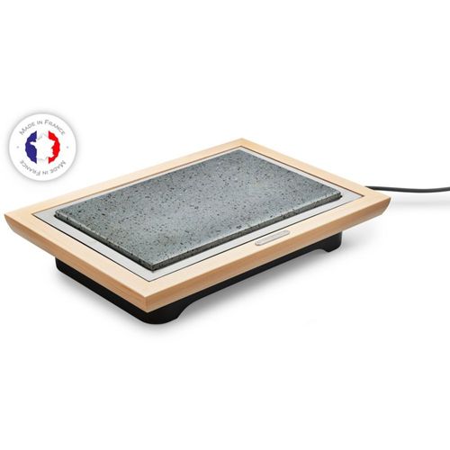 Plancha LAGRANGE grill pierre deluxe cadre bois clair