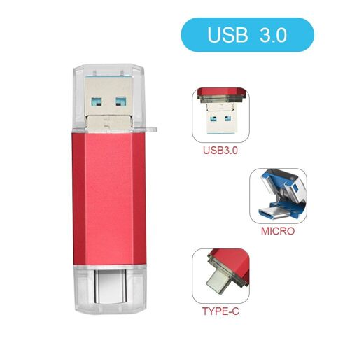 couleur or usb3.0 taille 512 ALLER Clé Usb OTG de type-c , support à mémoir lecteur Flash haute vitesse pour appareil de type-c