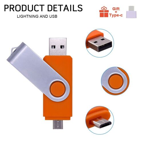 couleur Bleu foncé taille 8 ALLER Clé usb OTG en métal 3 en 1, support à mémoire , Micro lecteur flash de Type C