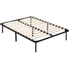 Cadre à lattes + pieds pour matelas 140 x 190 cm - 13 lattes