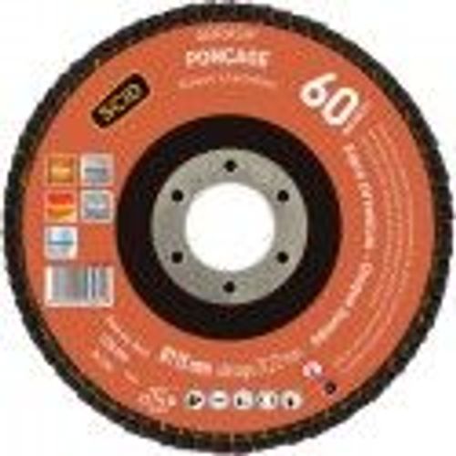 Disque abrasif à lamelle fibre zirconium renforcée ° 115 mm grain 60 SCID