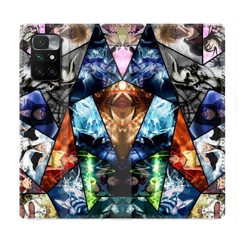 Housse Cuir Portefeuille Pour Xiaomi Redmi 10 Manga Bleach Pele Mele