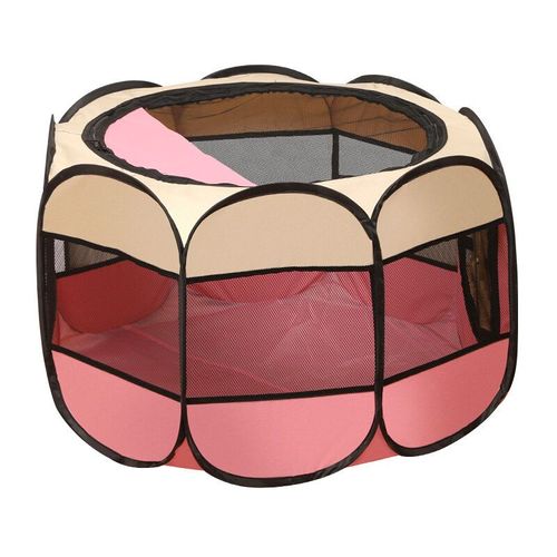 Tente Pour Animal Domestique, Cage Pliable En Tissu Oxford Anti-Rayures, Chambre De Maternité Pour Chien Et Chat?L?Rose?