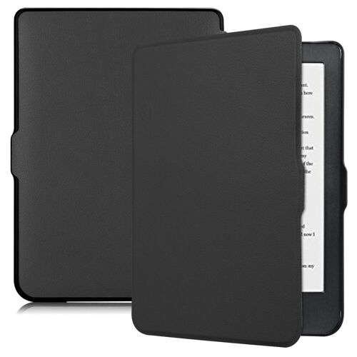 Etui En Pu Feuilles Mobiles À Puce Noir Pour Votre Kobo Clara Hd