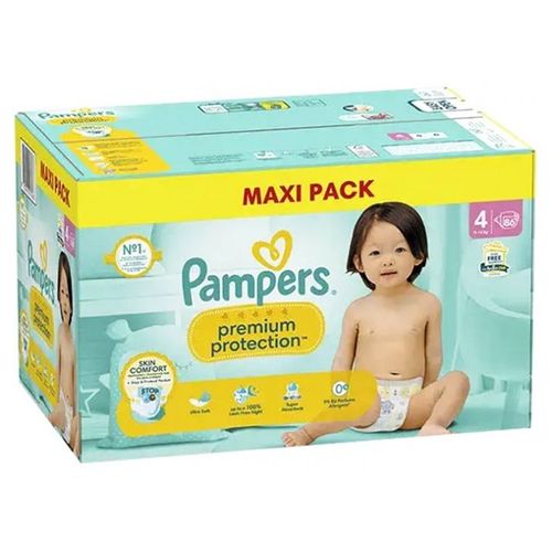 Pampers Premium Protection 86 Couches Taille 4 (9-14 Kg)