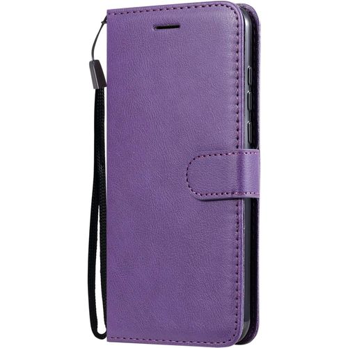 Compatible Huawei Honor Play Coque [Avec Verre Trempe], Pu Cuir Flip Housse Etui Rabat Cover Case Wallet Portefeuille Support Avec Porte-Cartes Pochettes Case (Violet)