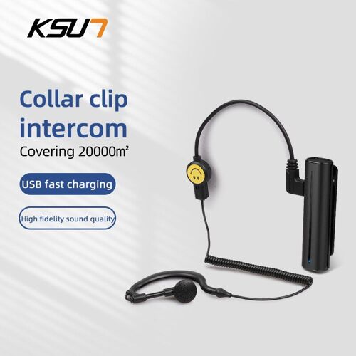 V50 2pcs headset B Mini talkie-walkie V50, appareil de Communication sans fil avec écouteurs, Radios Lavalier, Intercom Radio bidirectionnel pour Bar hôtel, 2 pièces "" Nipseyteko ""