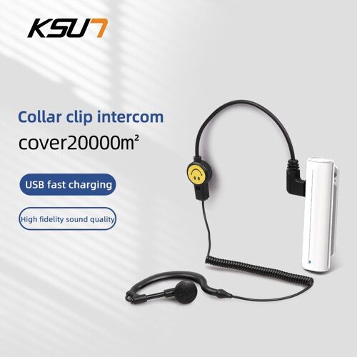 V50 2pcs headset W Mini talkie-walkie V50, appareil de Communication sans fil avec écouteurs, Radios Lavalier, Intercom Radio bidirectionnel pour Bar hôtel, 2 pièces "" Nipseyteko ""